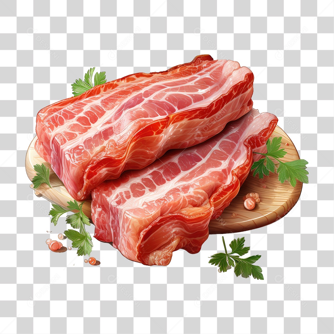 Fatias Pedaços de Bacon PNG Transparente