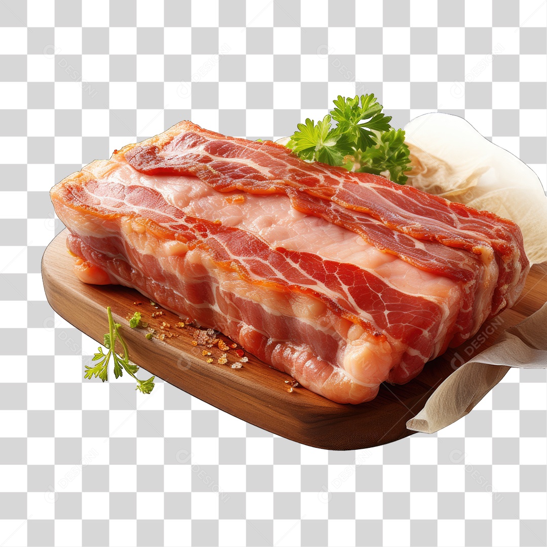 Fatias Pedaços de Bacon PNG Transparente