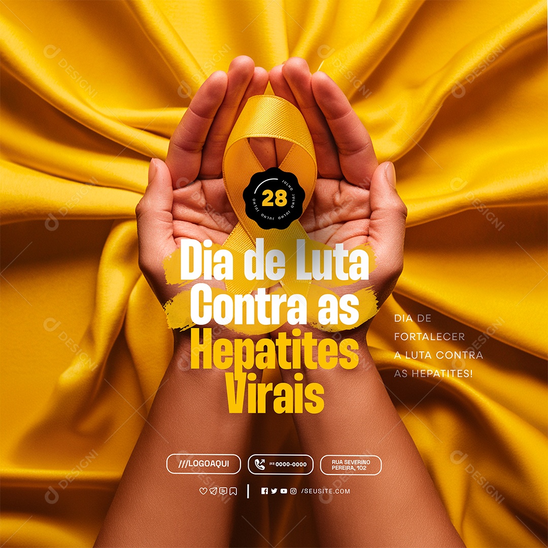 Dia de Luta Contra as Hepatites Virais 28 de Julho Social Media PSD Editável