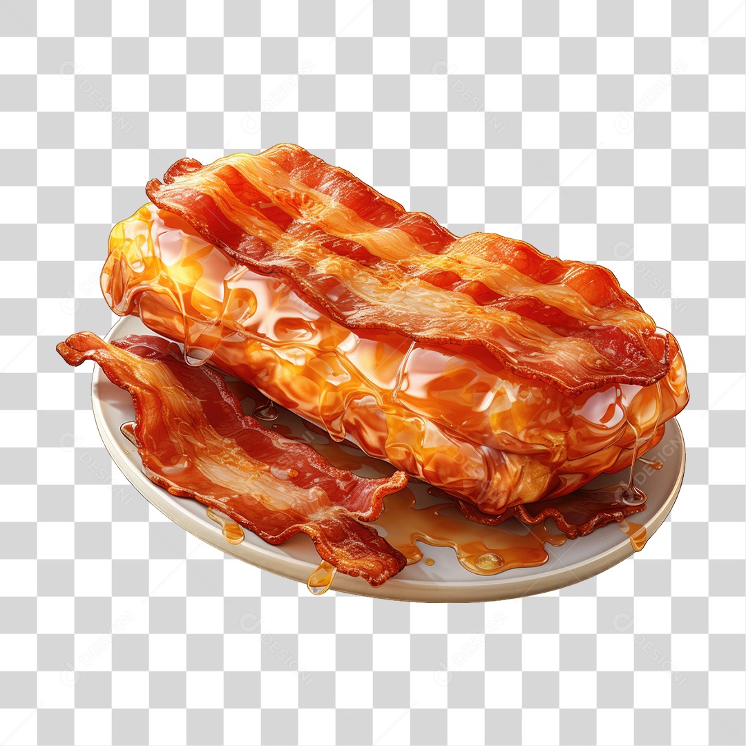 Fatias Pedaços de Bacon PNG Transparente
