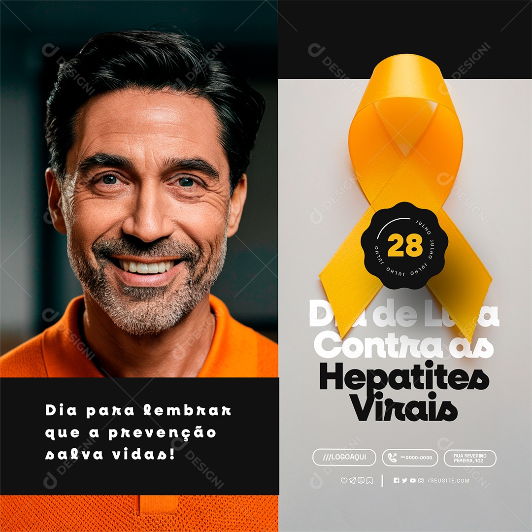 Dia de Luta Contra as Hepatites Virais 28 de Julho Dia para Lembrar Social Media PSD Editável