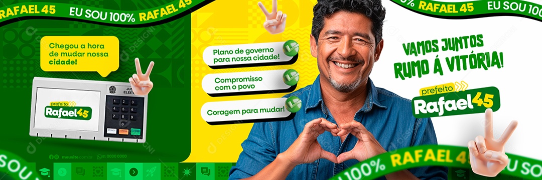 Carrossel Política Vamos Juntos Rumo a Vitória Social Media PSD Editável