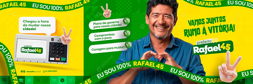 Carrossel Política Eu Sou Rafael Social Media PSD Editável