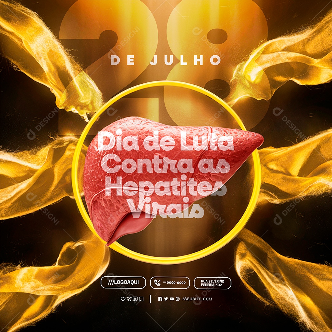 Social Media Dia de Luta Contra as Hepatites Virais 28 de Julho PSD Editável
