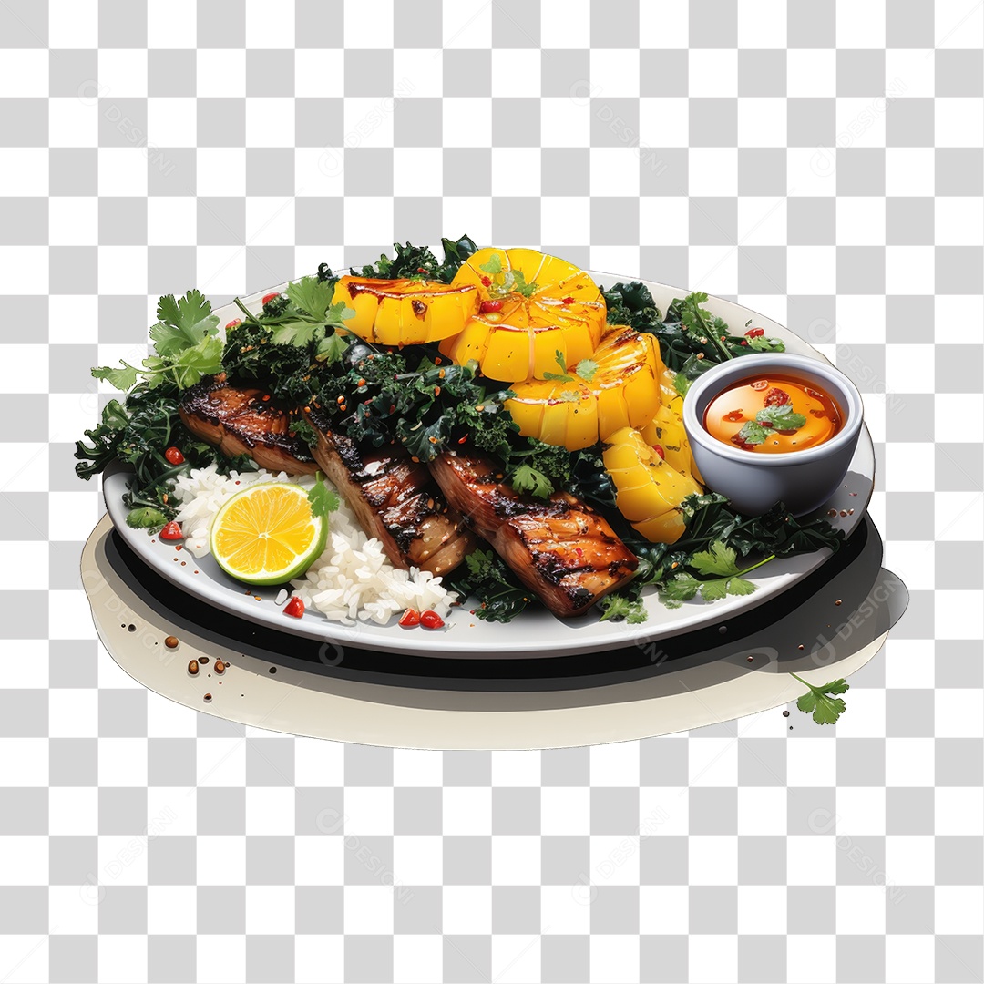 Prato de Refeição em Restaurante PNG Transparente