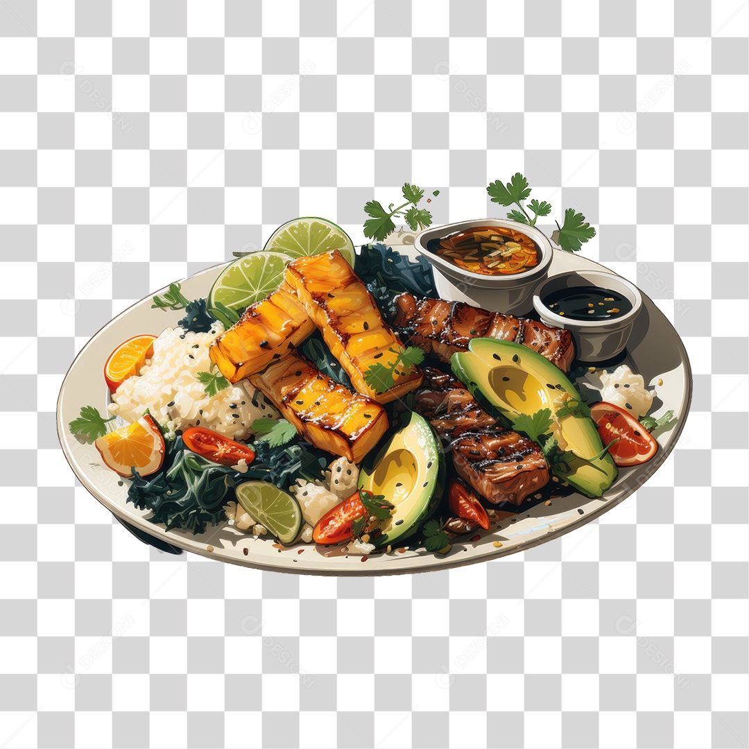 Prato de Refeição em Restaurante PNG Transparente