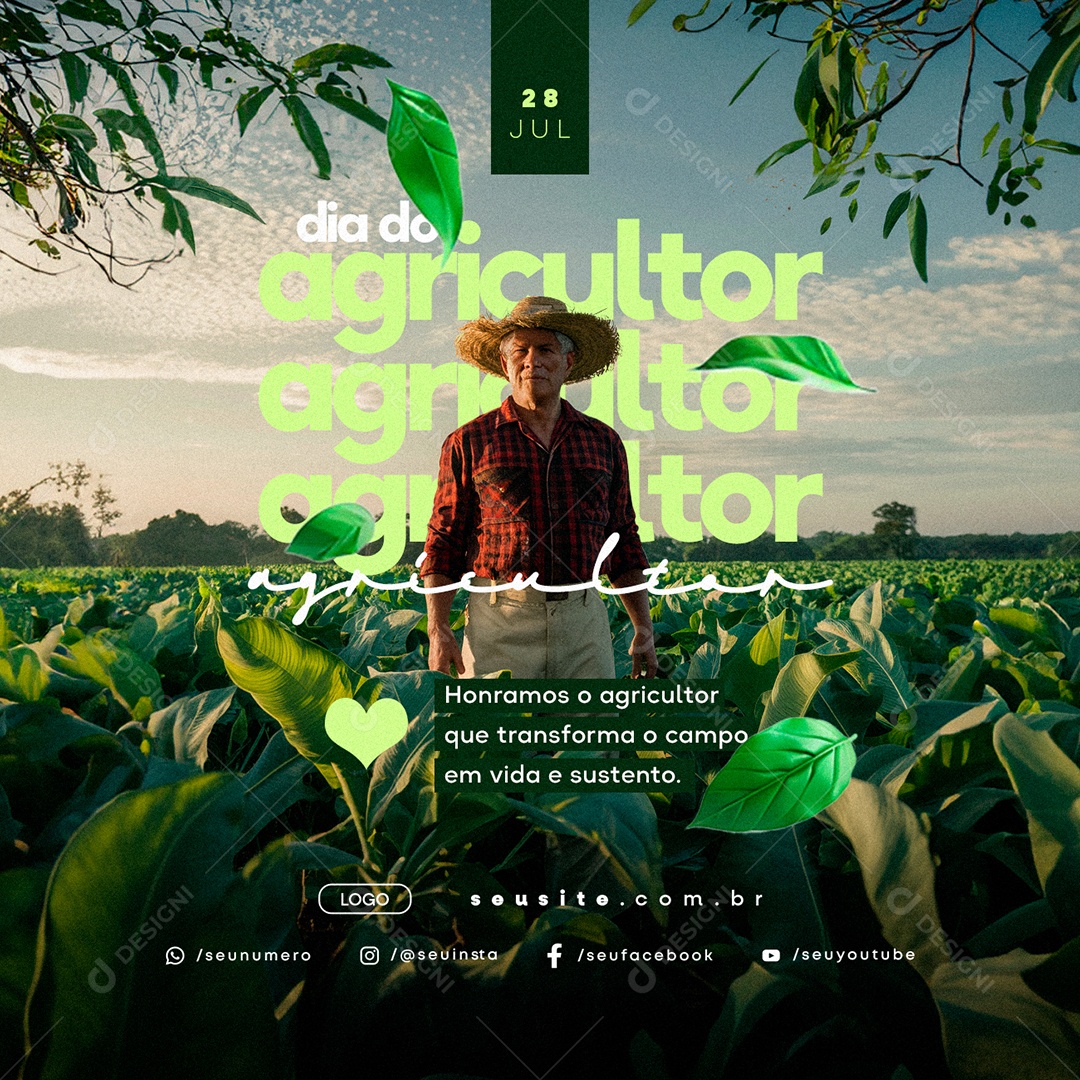 Dia do Agricultor 28 de Julho Social Media PSD Editável