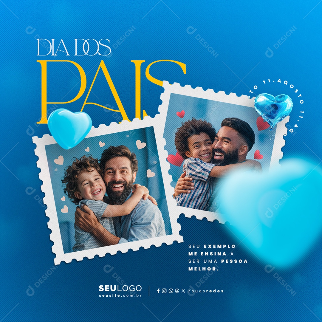 Dia Dos Pais 11 de Agosto Social Media PSD Editável