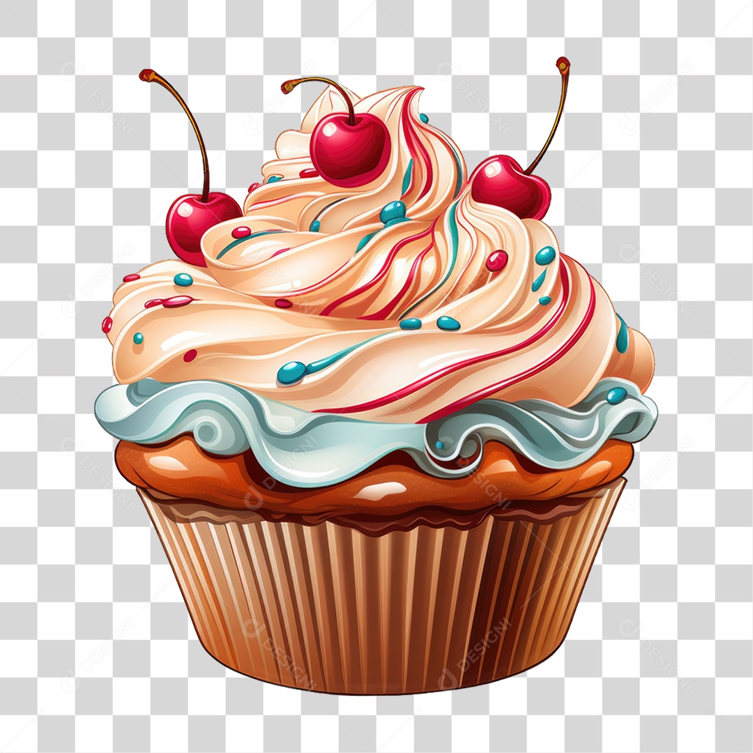 Cupcake Sabores Doces PNG Transparente
