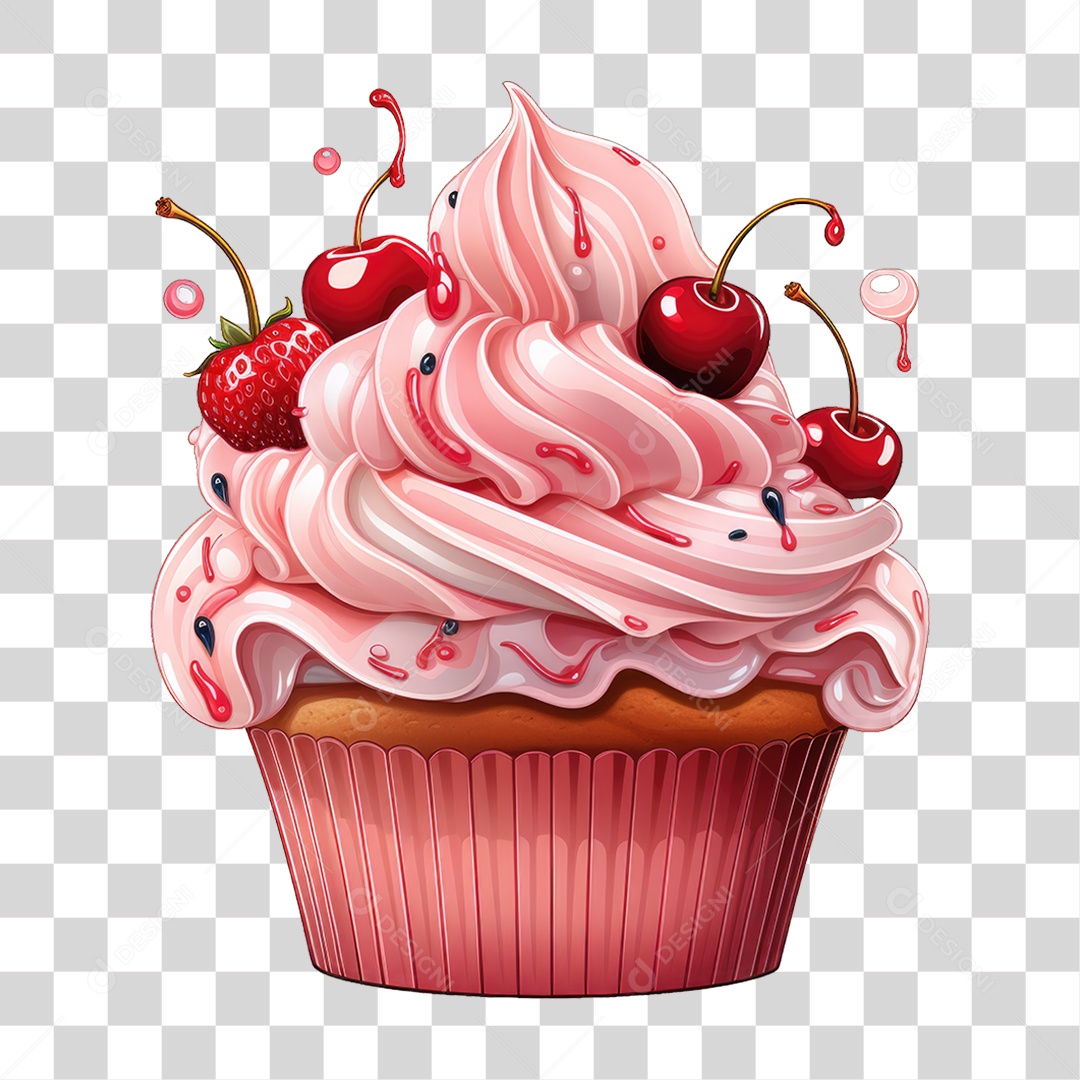 Cupcake Sabores Doces PNG Transparente