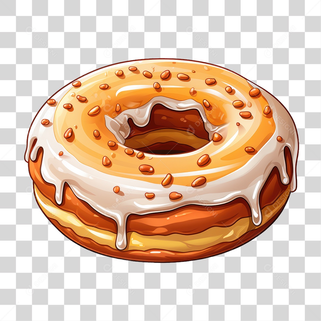 Rosca Donut com Chocolate PNG Transparente