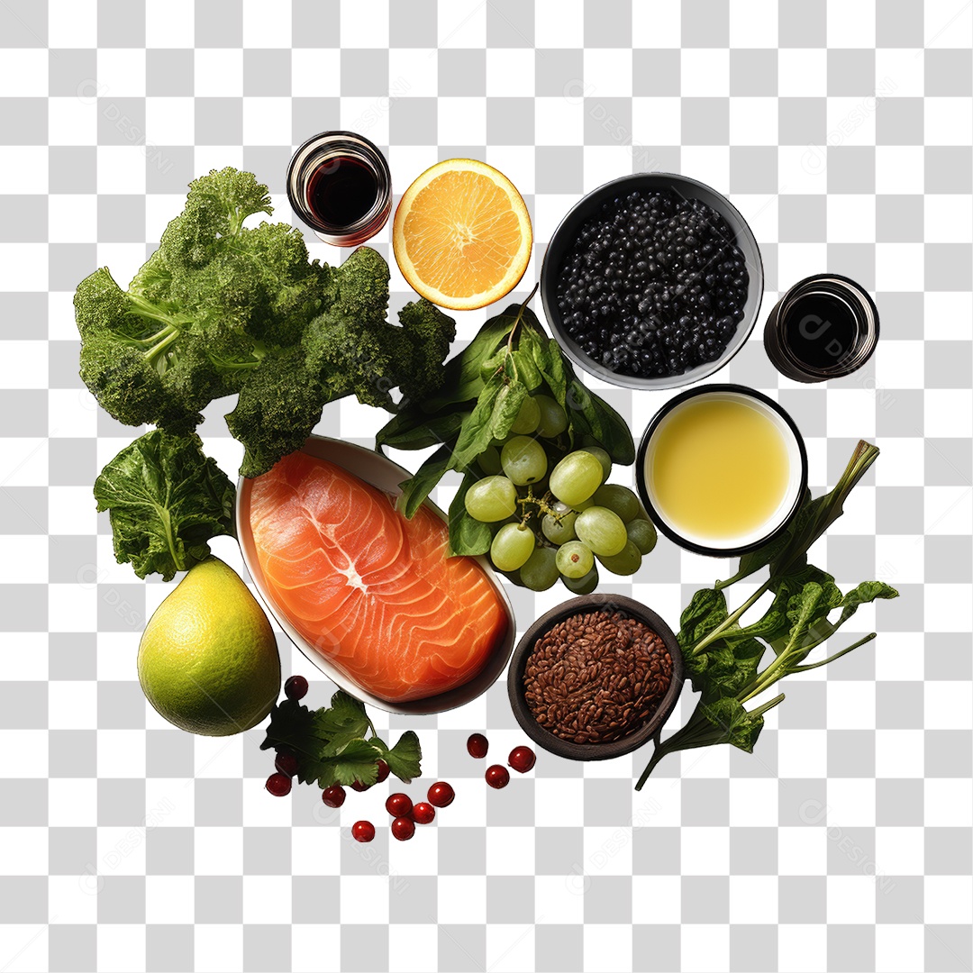 Frutas Legumes Verduras Salmão PNG Transparente
