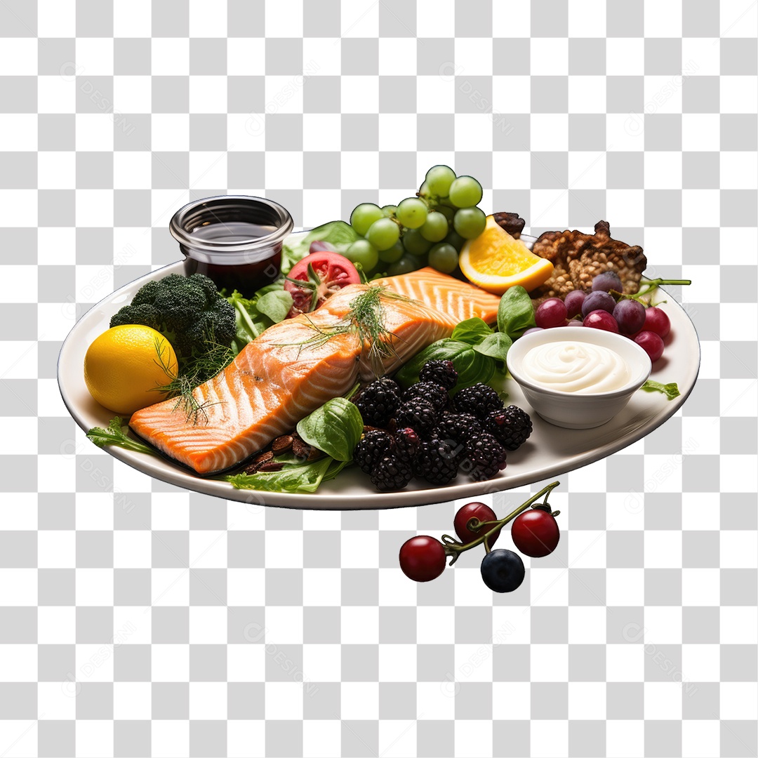 Frutas Legumes Verduras Salmão PNG Transparente