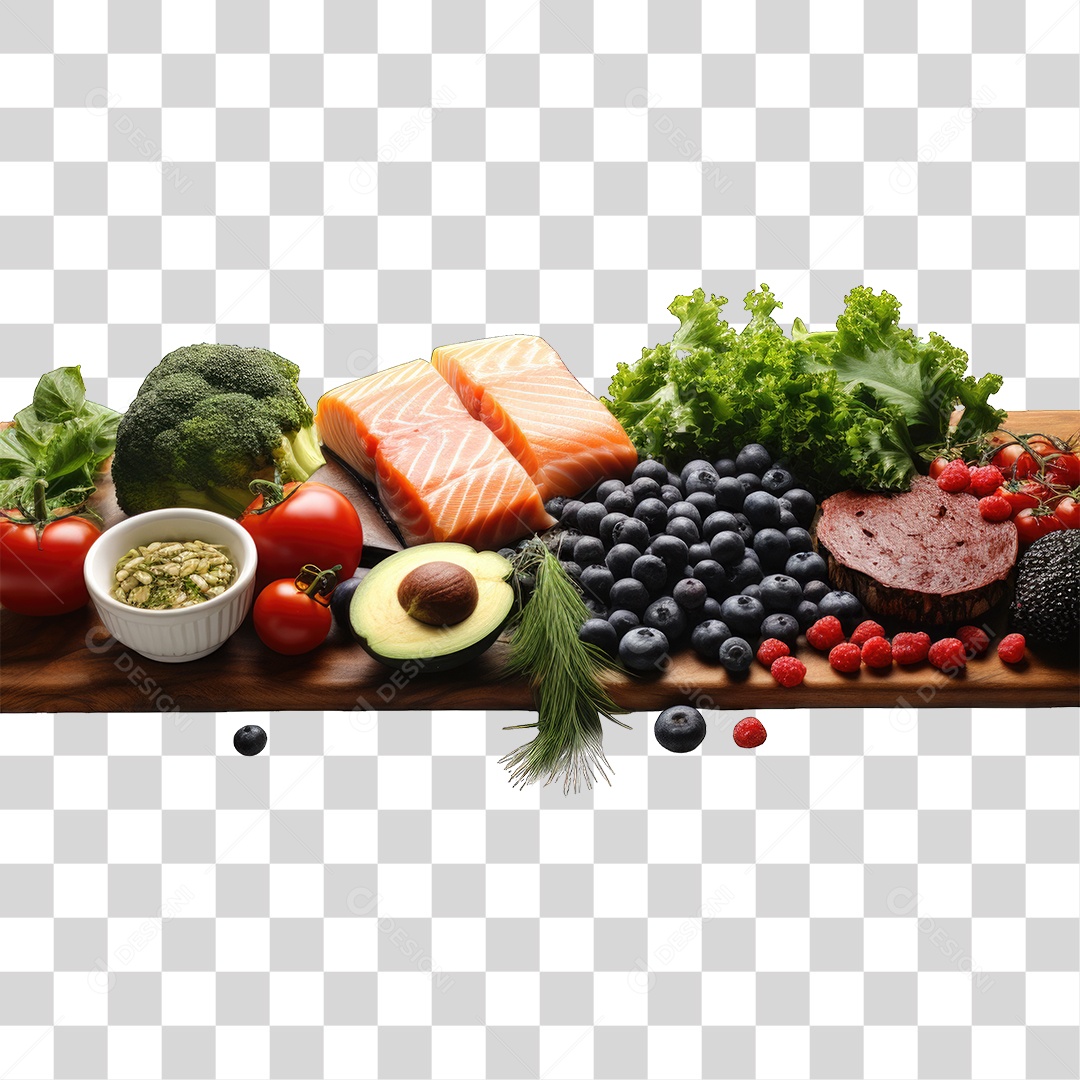 Frutas Legumes Verduras Salmão PNG Transparente