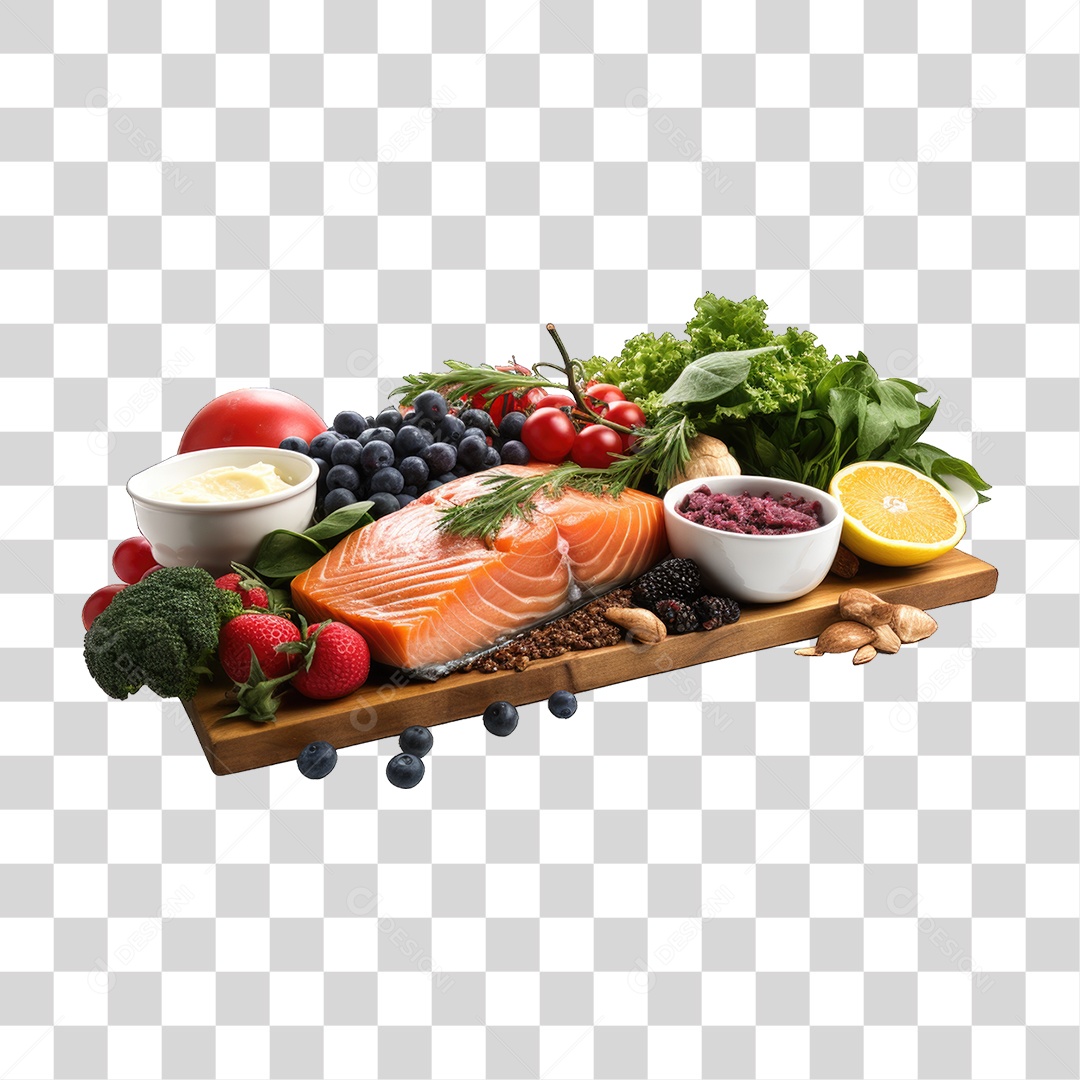 Frutas Legumes Verduras Salmão PNG Transparente
