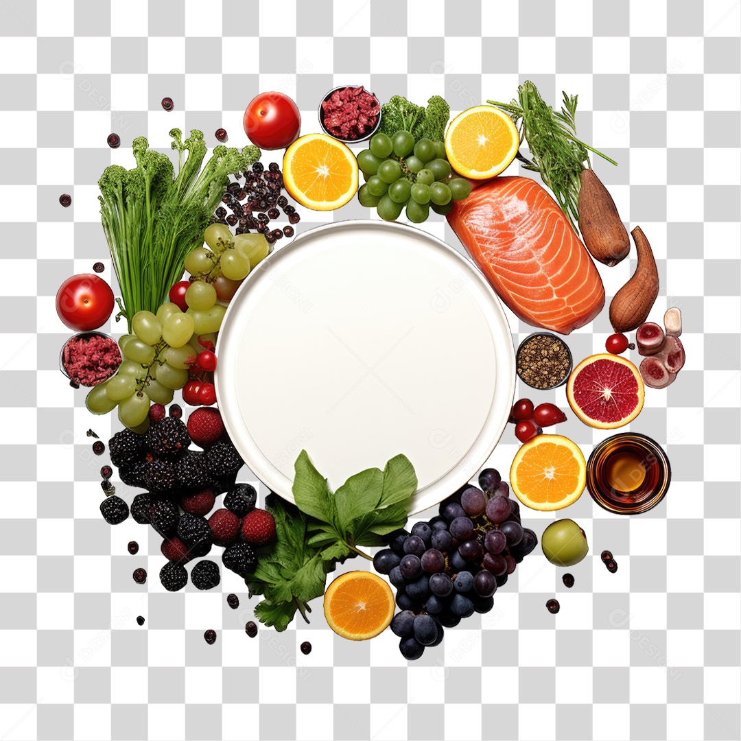 Frutas Legumes Verduras Salmão PNG Transparente