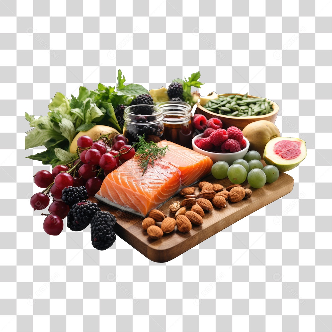Frutas Legumes Verduras Salmão PNG Transparente