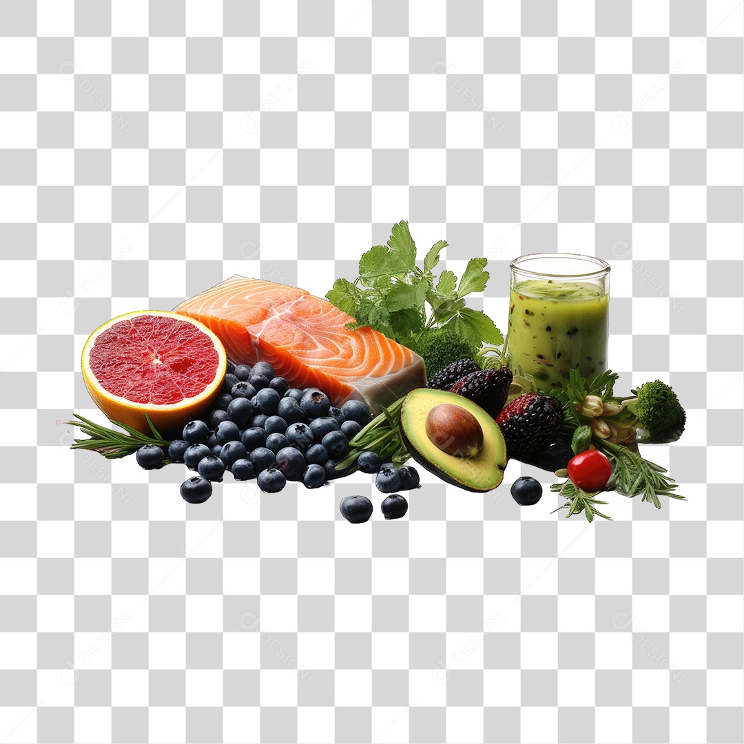 Frutas Legumes Verduras Salmão PNG Transparente