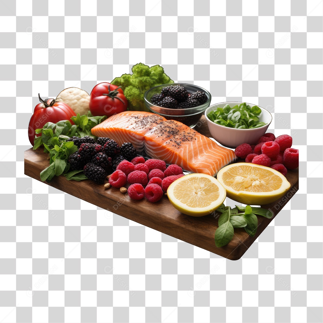 Frutas Legumes Verduras Salmão PNG Transparente