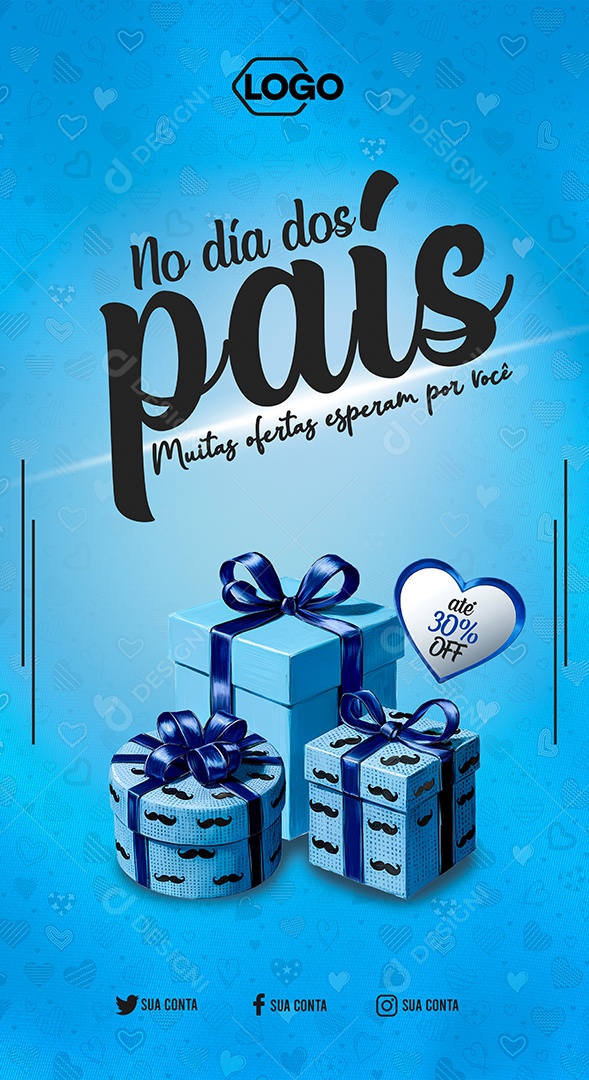 Story Dia Dos Pais 11 de Agosto Muitas Festas Esperam por Você Social Media PSD Editável