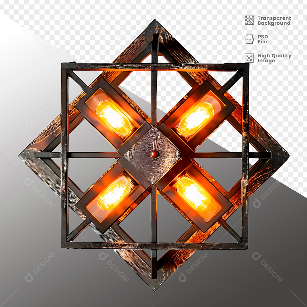 Metal Panel with Light 3D Element for PSD Composition