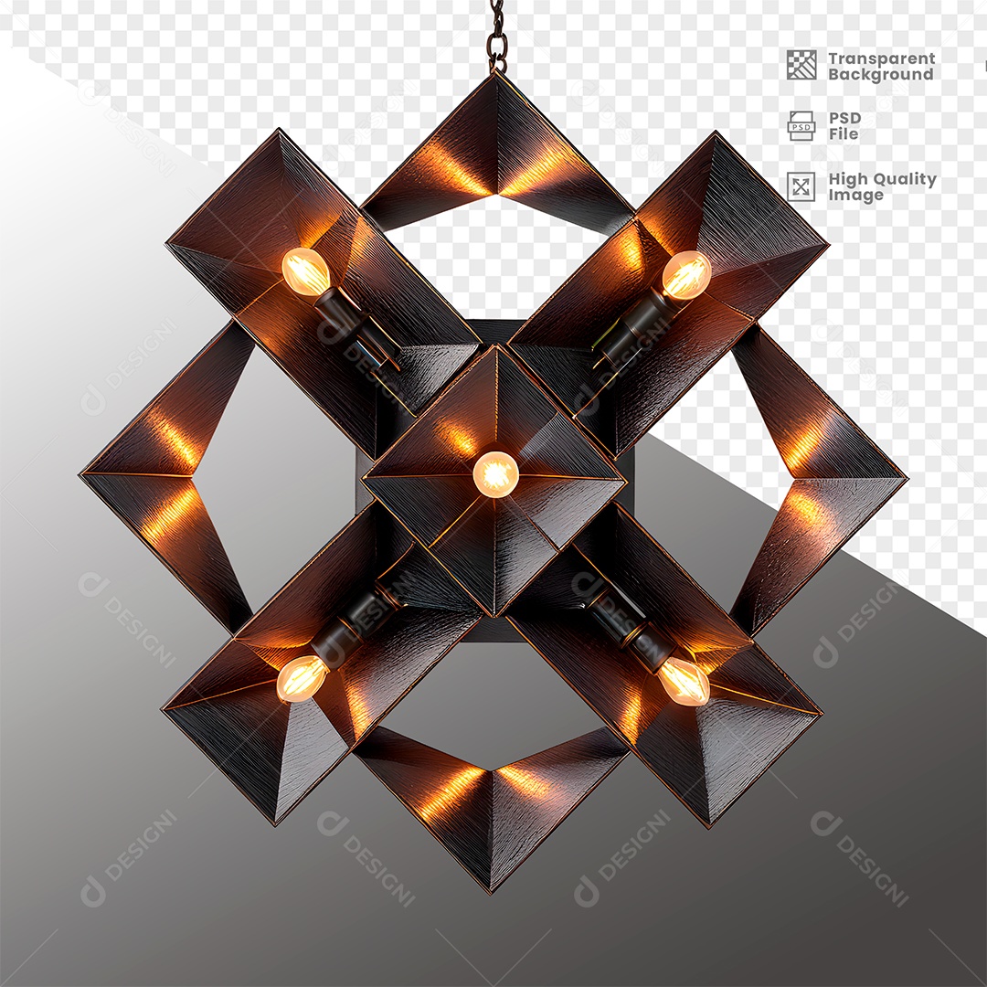 Painel de Metal com Luz Elemento 3D para Composição PSD