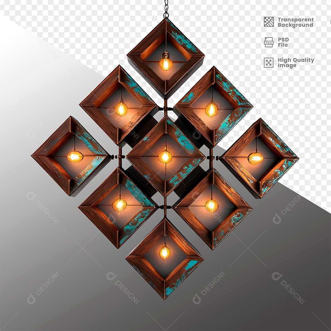 Painel de Metal com Luz Elemento 3D para Composição PSD