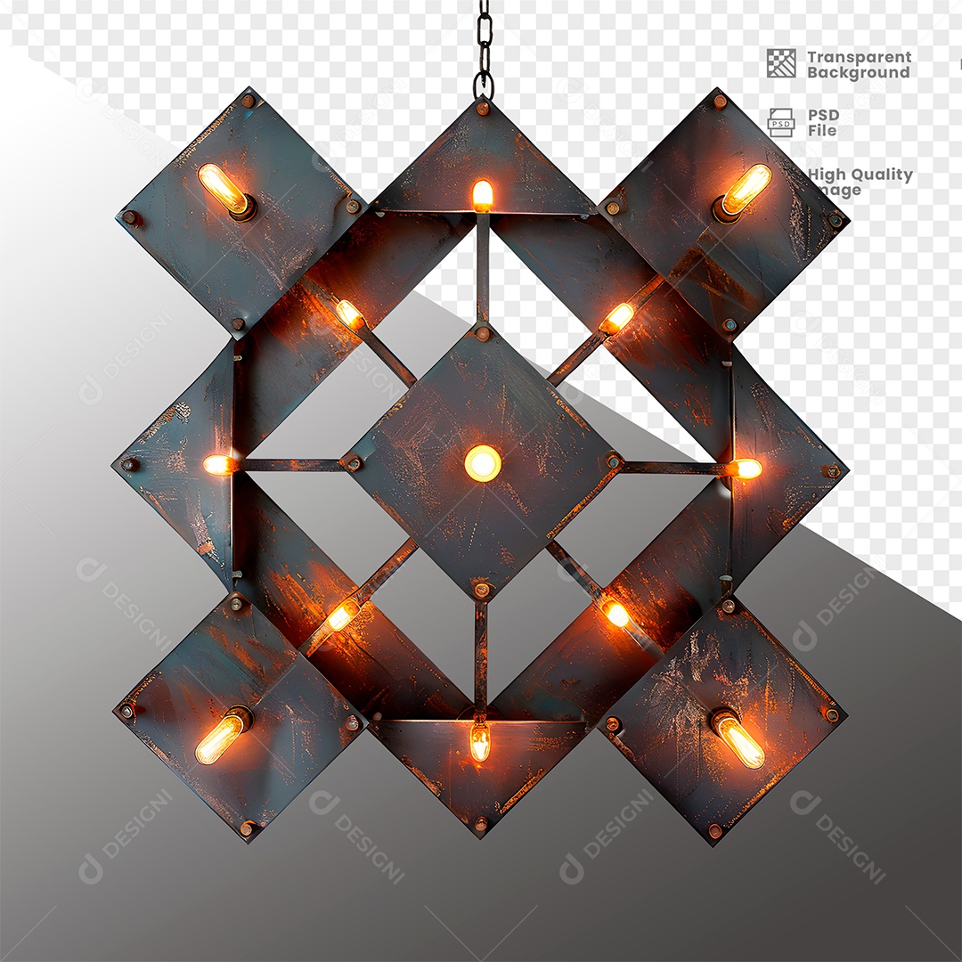 Metal Panel with Light 3D Element for PSD Composition