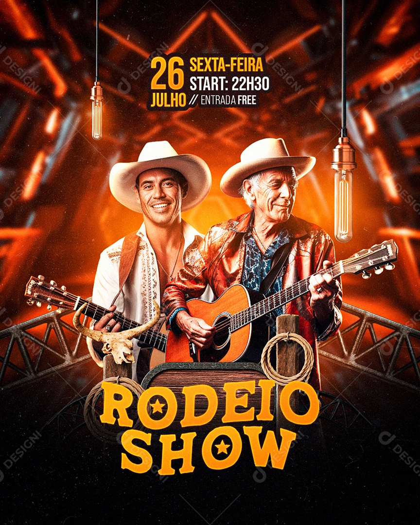 Flyer Rodeio Show Social Media PSD Editável