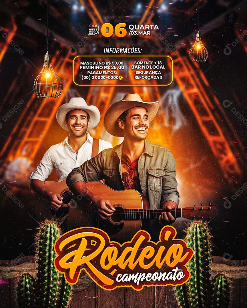 Flyer Rodeio Compeonato Social Media PSD Editável