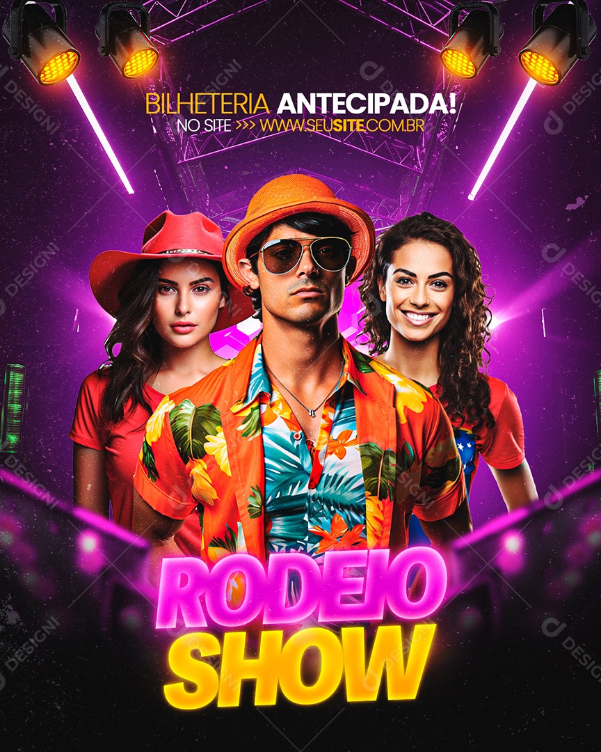 Flyer Rodeio Show Social Media PSD Editável