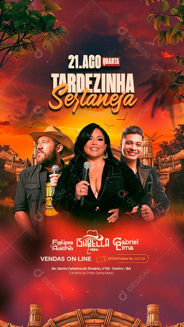 Story Flyer Tardezinha Sertaneja Social Media PSD Editável