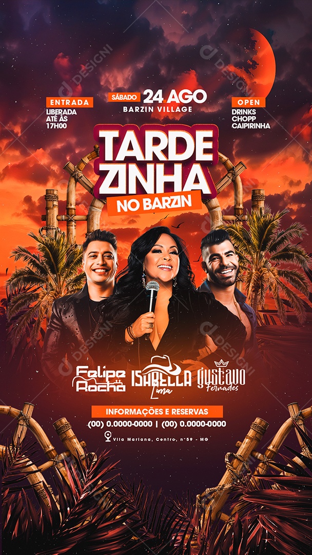 Story Flyer Tardezinha no Barzin Social Media PSD Editável