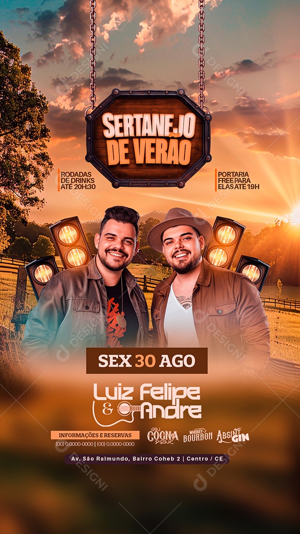 Story Flyer Sertanejo de Verão Social Media PSD Editável