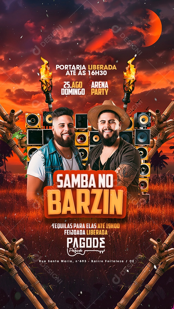 Story Flyer Samba no Barzin Social Media PSD Editável