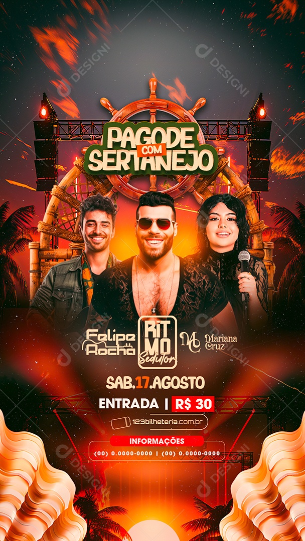 Story Flyer Pagode com Sertanejo Social Media PSD Editável