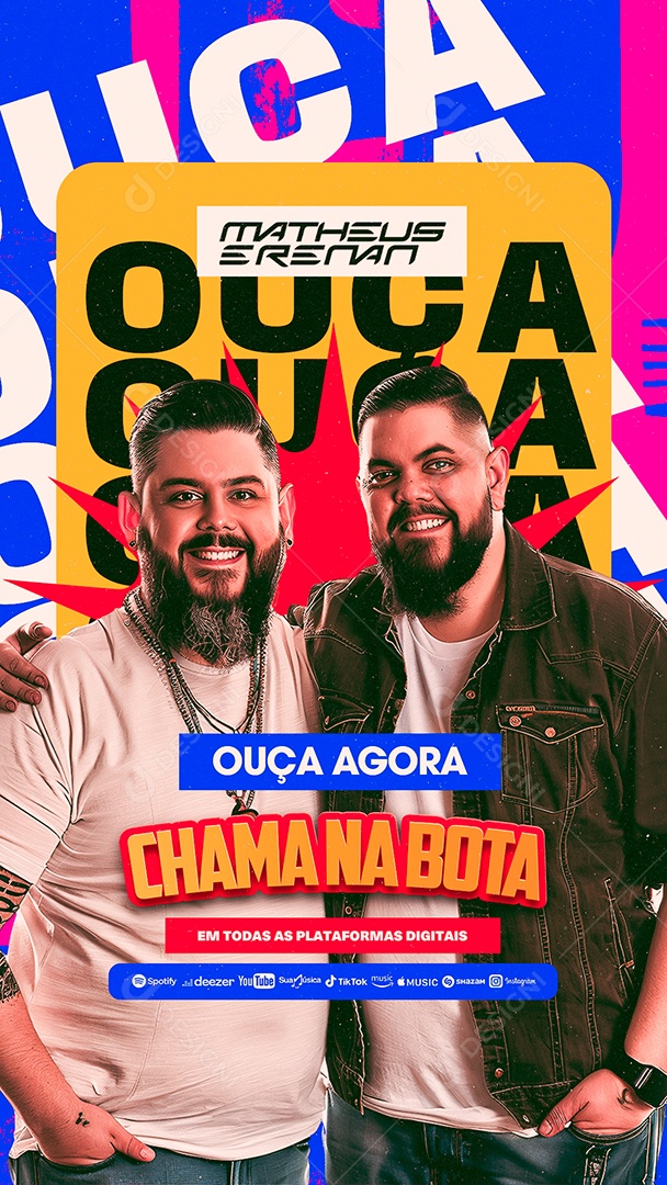 Story Flyer Ouça Agora Matheus e Renan Social Media PSD Editável