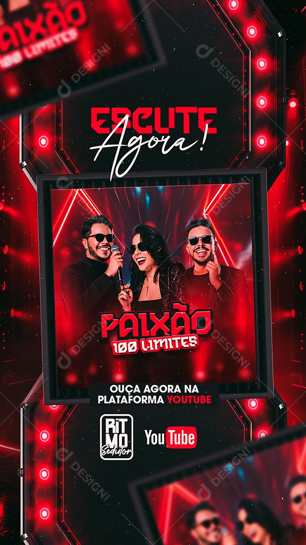 Story Flyer Escute Agora Paixão 100 Limites Social Media PSD Editável