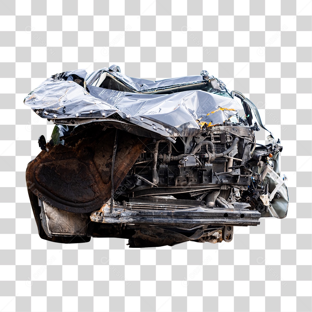 Carro Batido Amassado PNG Transparente