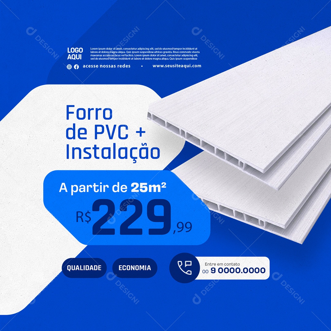 Pvc Forro Instalação Social Media PSD Editável