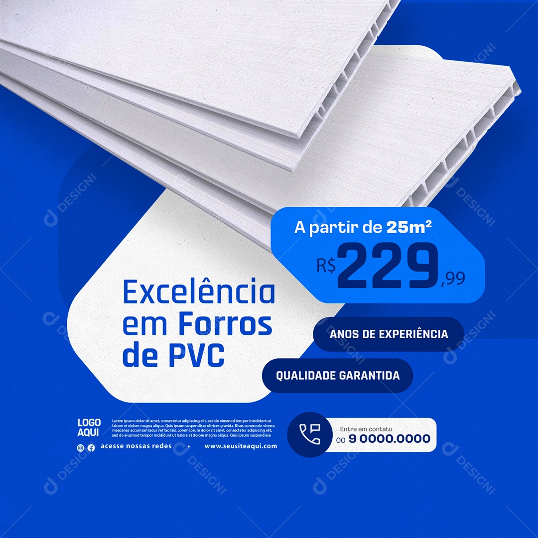 Pvc Excelência em Forros de PVC Social Media PSD Editável
