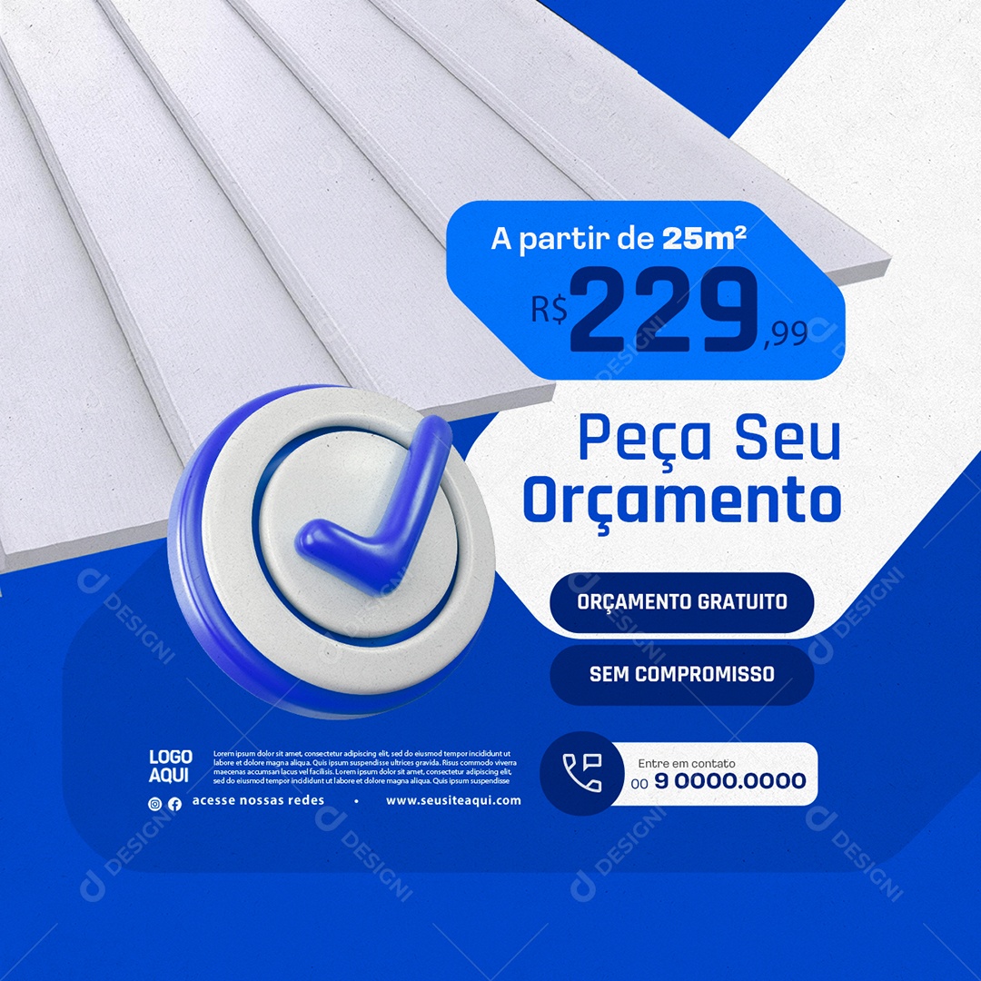 Pvc Peça seu Orçamento Social Media PSD Editável