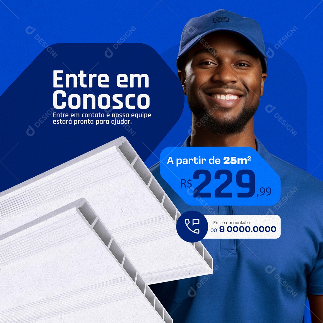 Pvc Entre em Conosco Social Media PSD Editável