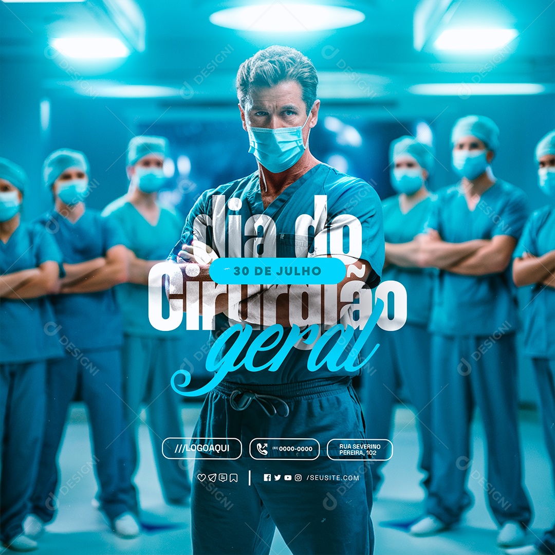 Dia Do Cirurgião Geral 30 de Julho Social Media PSD Editável
