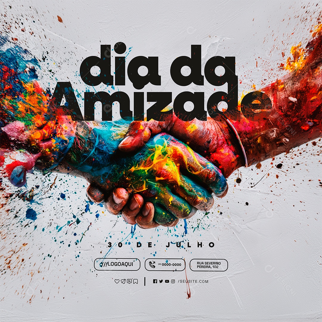 Dia da Amizade 30 de Julho Social Media PSD Editável