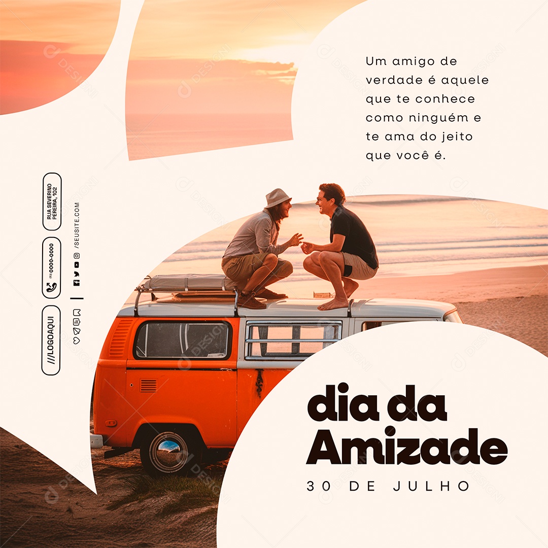 Dia da Amizade 30 de Julho Social Media PSD Editável