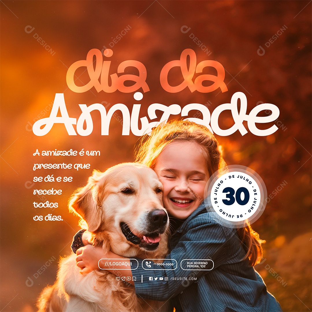 Dia da Amizade 30 de Julho Social Media PSD Editável