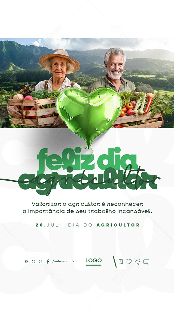 Story Feliz Dia do Agricultor 28 de Julho Social Media PSD Editável