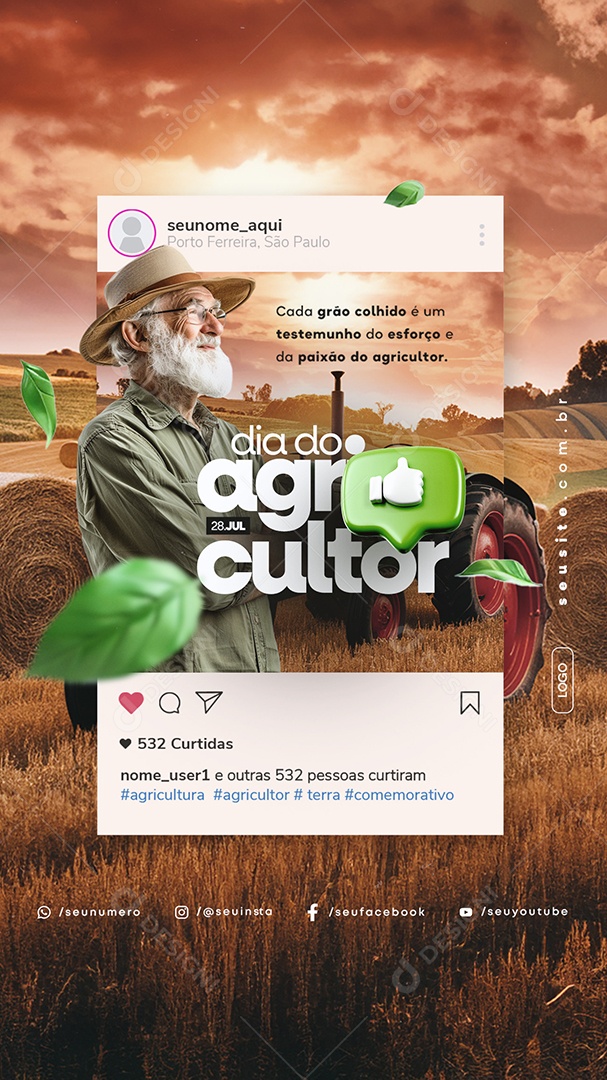 Story Dia do Agricultor 28 de Julho Social Media PSD Editável