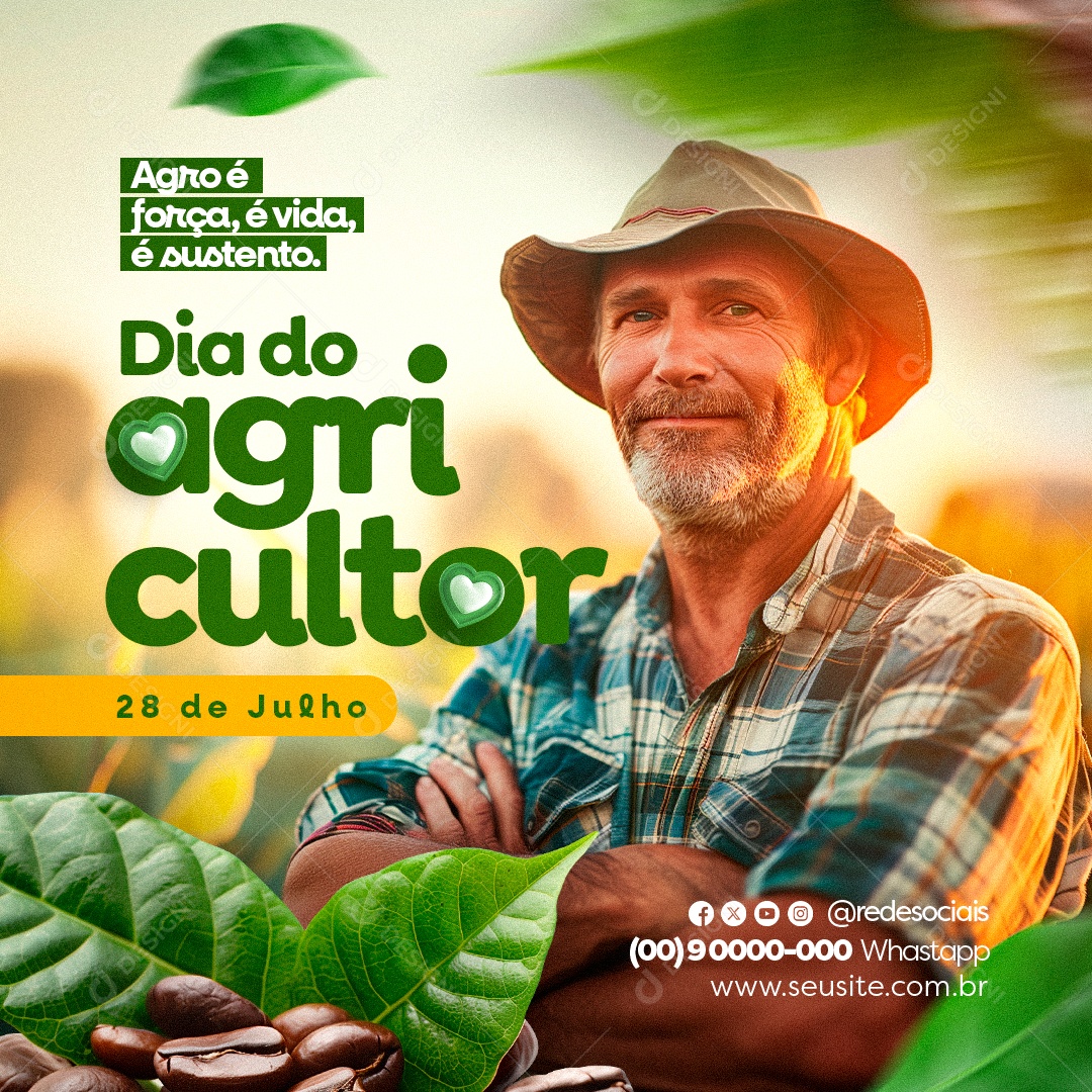 Dia do Agricultor 28 de Julho Social Media PSD Editável